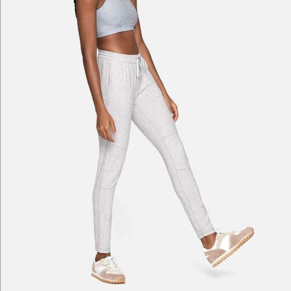 Outdoor Voices Light Cream Drawstring Track Joggers